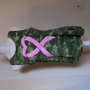 Pink warrior breast cancer awareness tank and earrings